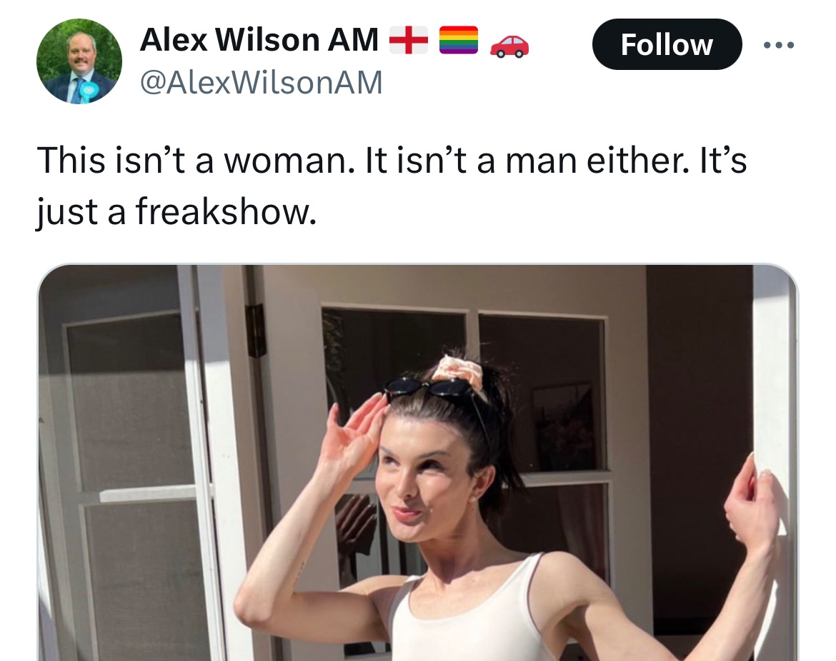 Your man there Alex Wilson AM thinks trans people are freakshows. Do you agree @DrDavidBull?