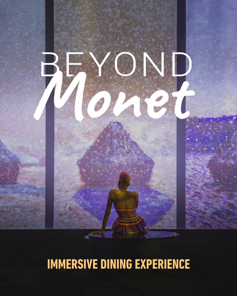 Discover the ultimate dining experience… ✨

A dazzling, emotional, and immersive attraction is arriving in Liverpool! Beyond Monet: The Immersive Experience invites you to dine amidst the magic of Monet’s masterpieces. 🎨

Enjoy a three-course meal, welcome cocktail, half