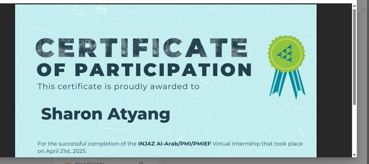 Sharonatyang2's tweet photo. I'm proud to share that I've earned a certificate in project management through a program delivered by @INJAZLebanon, in collaboration with the Project Management Institute Educational Foundation (PMIEF). https://t.co/Mw2XeQSBNN