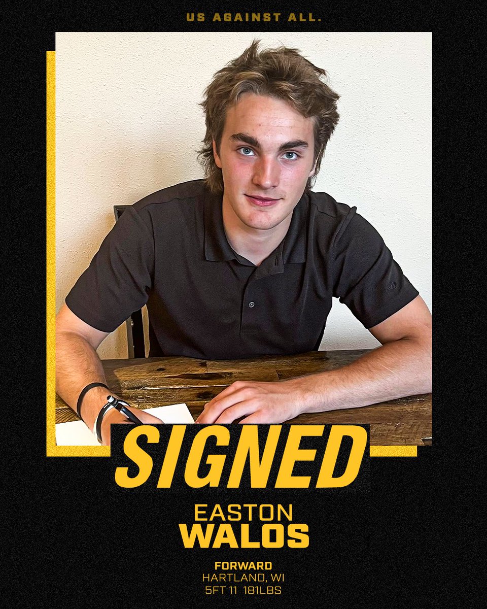 Easton Walos is officially in black and yellow 🐝

Easton Walos signs a Standard Player Agreement.

#UsAgainstAll