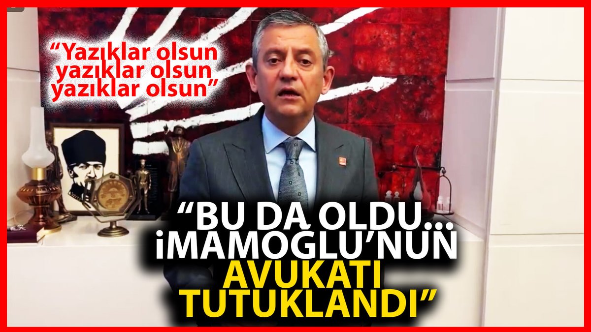 gercektv_'s tweet photo. Özgür Özel: Bu da oldu, Ekrem İmamoğlu'nun avukatı Mehmet Pehlivan'ı tutukladılar https://t.co/2n9cHRLtmh https://t.co/1ivnywQKNE