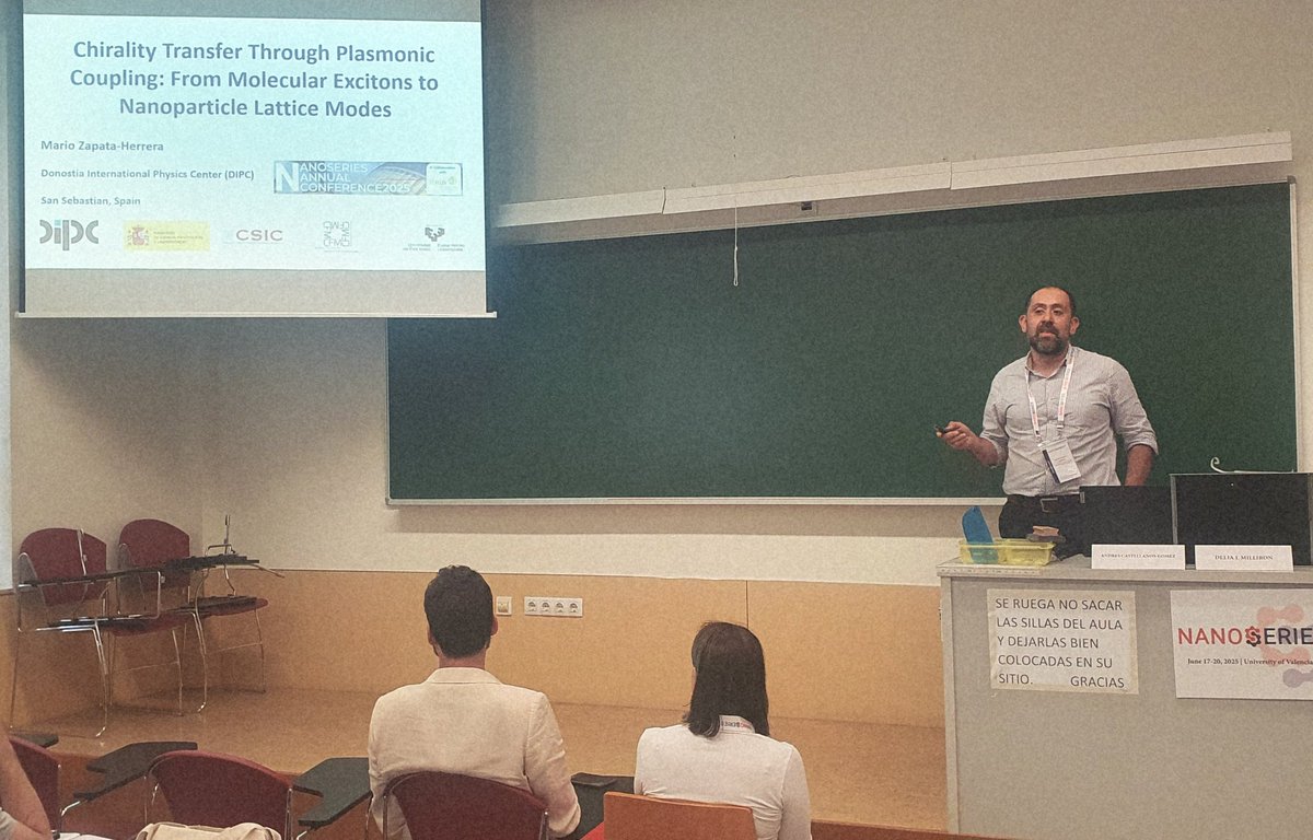 Thanks to #NanoSeries2025 Annual Conference for the opportunity to present my work here at the University of Valencia. It’s been a real pleasure to share and discuss ideas with such an inspiring community! <a href="/DIPCehu/">DIPC</a>