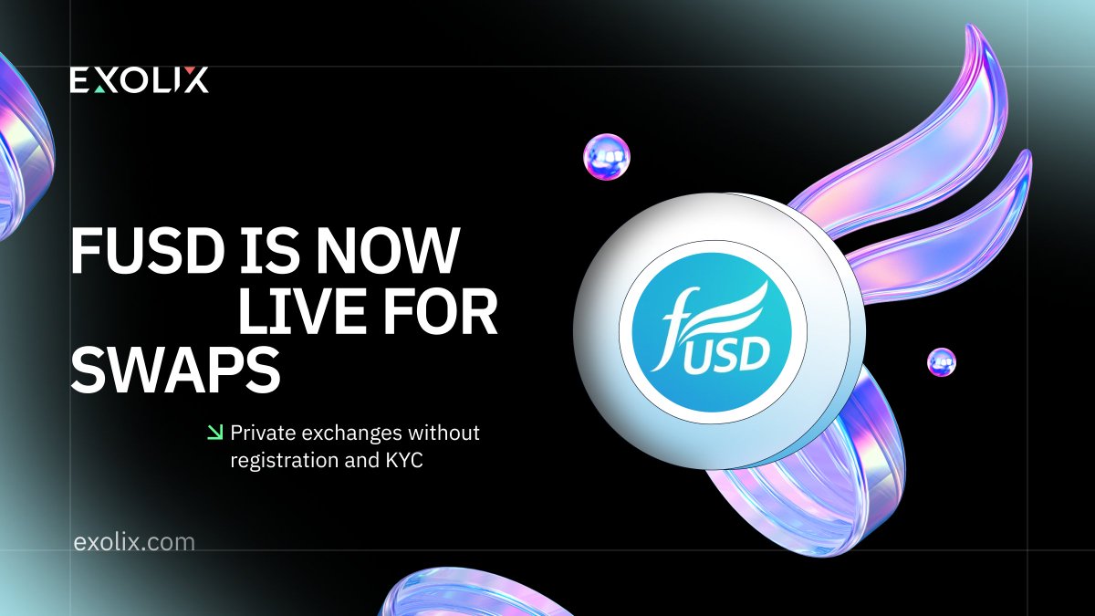 Exolix (@exolix_com) on Twitter photo $fUSD, the world’s first private, decentralized stablecoin, is now live on Exolix 📢
<a href="/freedomdollar5/">Freedom Dollar</a> is a censorship-resistant stablecoin protocol built on Zano. It operates semi-autonomously through code, ensuring financial freedom for anyone, anywhere.
Swap with confidence $fUSD, the world’s first private, decentralized stablecoin, is now live on Exolix 📢
<a href="/freedomdollar5/">Freedom Dollar</a> is a censorship-resistant stablecoin protocol built on Zano. It operates semi-autonomously through code, ensuring financial freedom for anyone, anywhere.
Swap with confidence