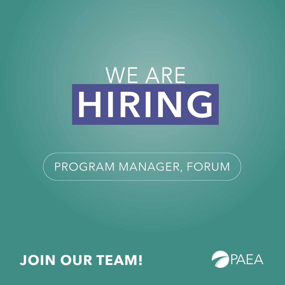 PAEA is looking for a skilled Program Manager to lead the planning and execution of our flagship annual conference, the Education Forum. 

Learn more &amp; apply now: ow.ly/QBtg50Wct2O