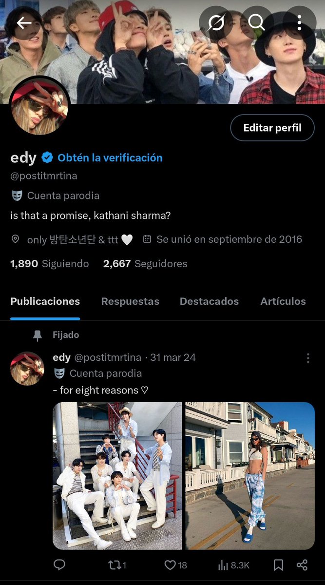 postitmrtinax's tweet photo. hola soy edy, acá la mejor tinista y army ha sido bloqueada y no he podido recuperar mi cuenta, abrí esta con la esperanza de recuperar la otra pero mientras me ayudaría mucho si dan rt para encontrar a mis mutuals, por favorrr https://t.co/qEPXl9j9kJ