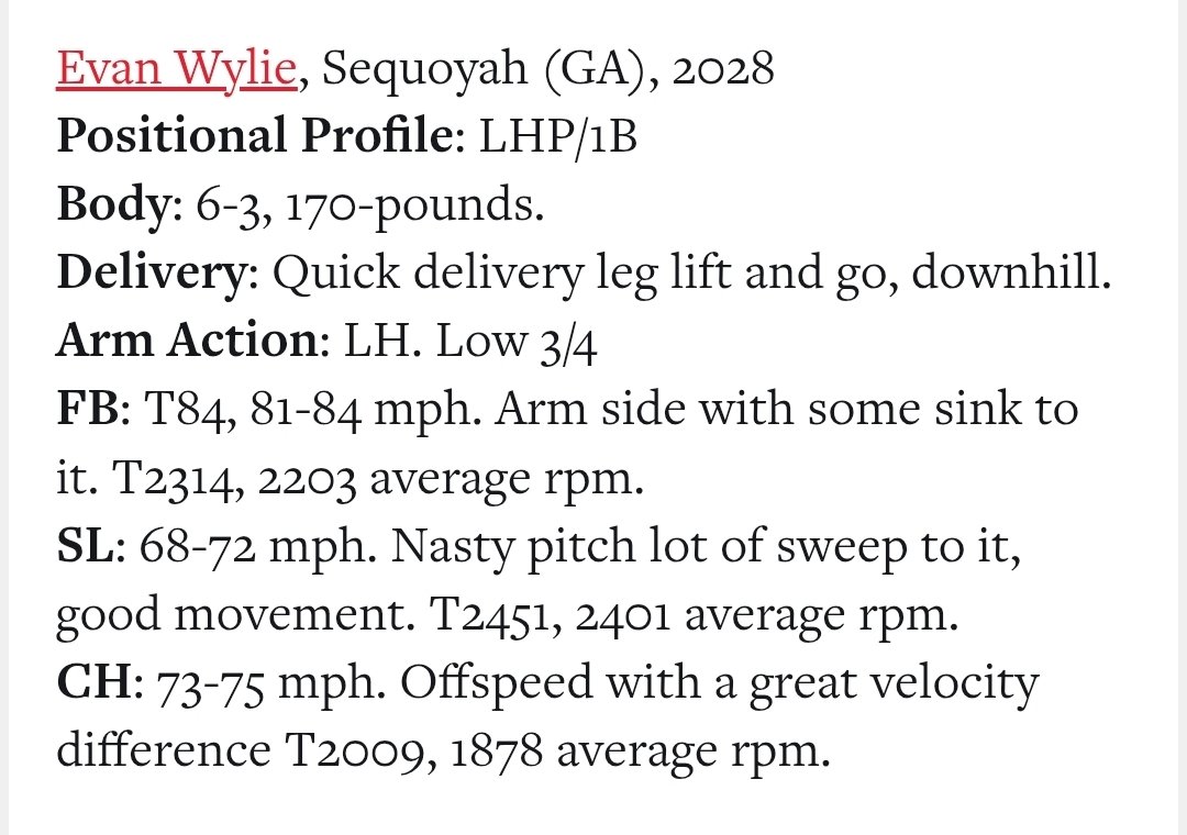 Ga Jackets 15u National (@gajackets15natl) on Twitter photo <a href="/EvanWylie2028/">Evan Wylie</a> from his PBR Summer ID in May was just getting loose. He coming from the left side with power and movement. Team is loaded with guys. Come see everyone at 15U National Championship at LakePoint. <a href="/PB_Uncommitted/">Prep Baseball Uncommitted</a> <a href="/SHS_Chiefs_Ball/">Sequoyah Chiefs Baseball</a> <a href="/EvanWylie2028/">Evan Wylie</a> from his PBR Summer ID in May was just getting loose. He coming from the left side with power and movement. Team is loaded with guys. Come see everyone at 15U National Championship at LakePoint. <a href="/PB_Uncommitted/">Prep Baseball Uncommitted</a> <a href="/SHS_Chiefs_Ball/">Sequoyah Chiefs Baseball</a>