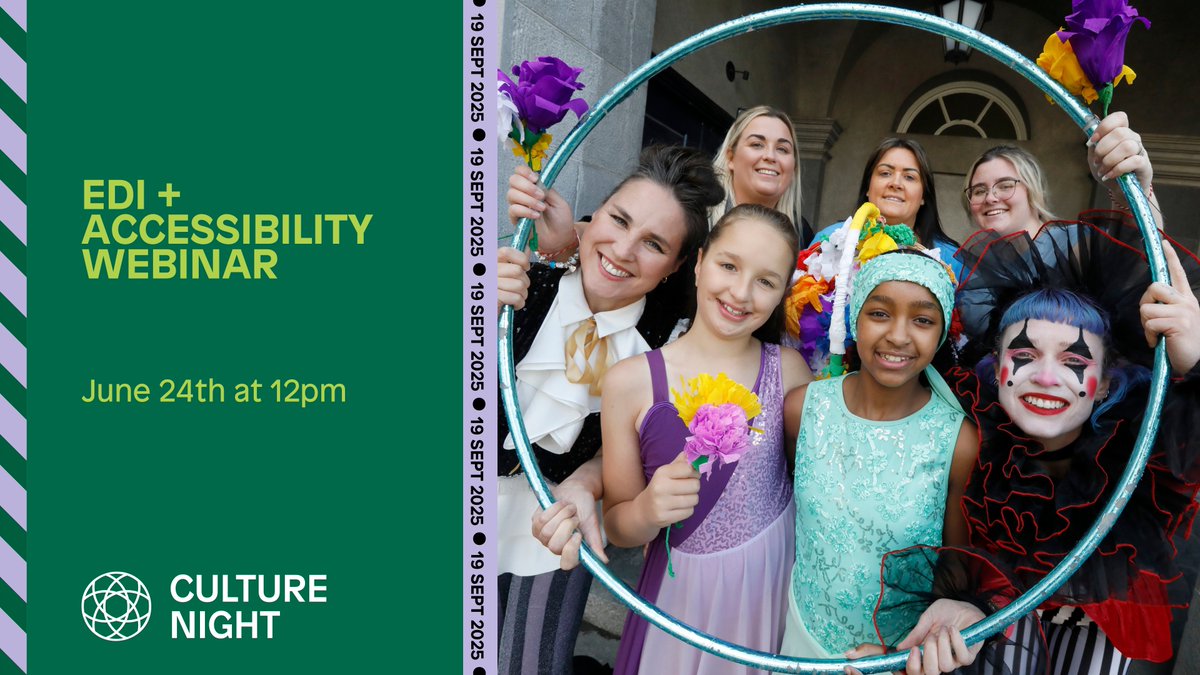 📣 We’re hosting a webinar for organisers on how to build EDI and Accessibility into your Culture Night plans. Expect actionable insights, real-world advice and room for questions.

🗓️ 24th June at 12pm 
🔗 Register at culturenight.ie/organiser-reso…

📸 Mark Stedman