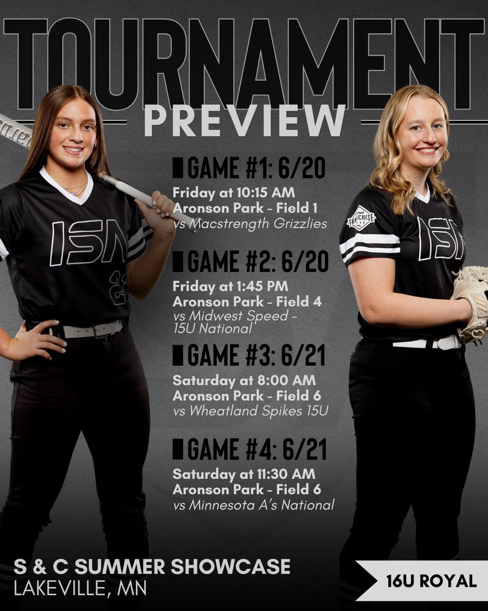 🚨16U ROYAL TOURNAMENT PREVIEW🚨

S &amp; C Summer Showcase <a href="/MIDWESTSPEEDSC/">Sean Hall</a> 

Player Profiles: isarecruiting.com/16u-royal-soft…

#isaproud #makeanimpact #tournamentseason