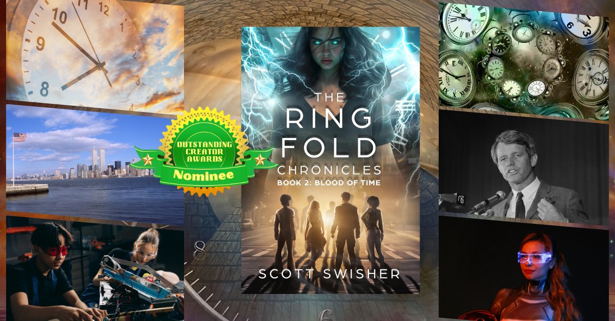 Review of "The Ring Fold Chronicles Book 2: Blood of Time" by Scott Swisher
 outstandingcreator.com/3/post/2025/06… 

A clash between young time travelers who want to change history and those who want to save it. Which side are you on?

Part of our 2025 Summer Contest