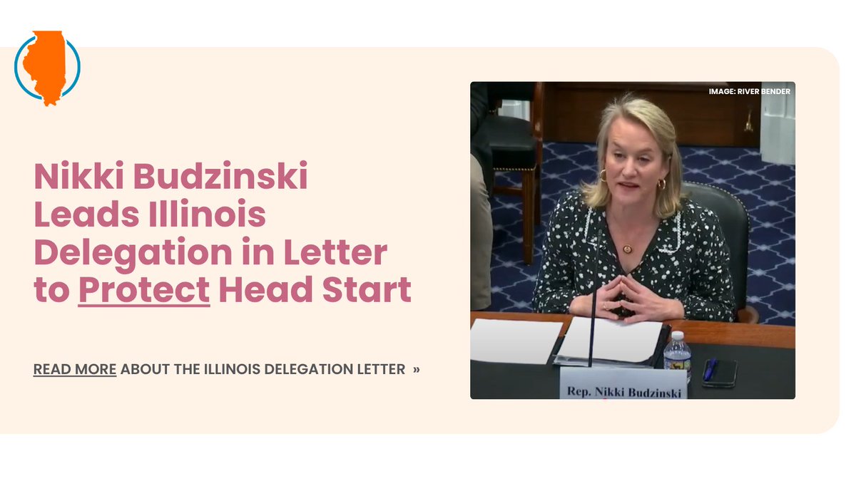 Our thanks to <a href="/RepNikkiB/">Rep. Nikki Budzinski</a> and the Illinois delegation who delivered a forceful letter against dismantling the Office of Head Start to the federal government last month. We stand with these advocates and others throughout the nation. Read more here: bit.ly/3ZLaMz5?