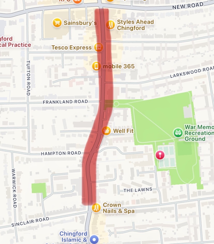 Please note a road traffic closure is in place on Chingford Road from the junction with New Road to the junction with Sinclair Road. Delays and traffic disruption in the area is expected.