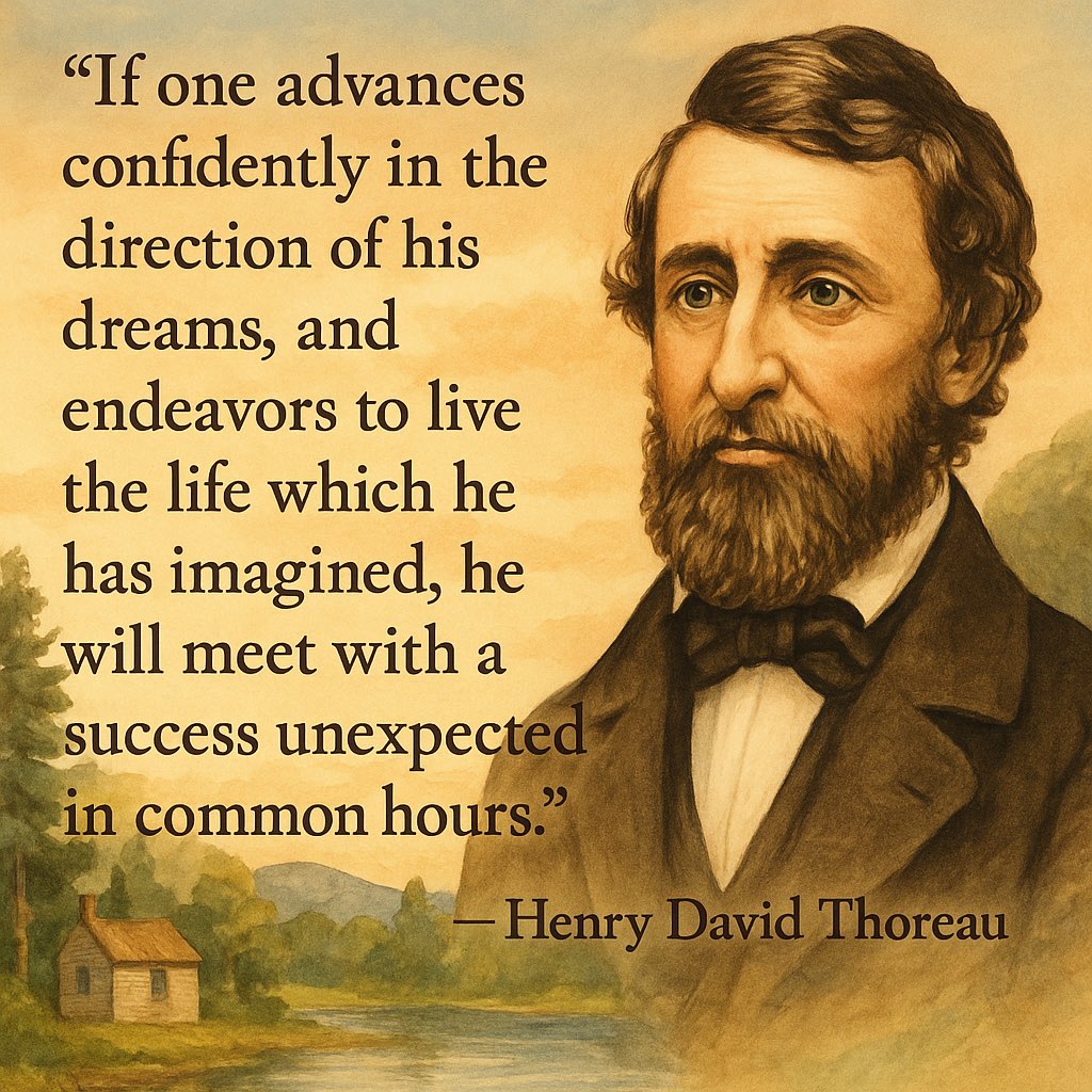 🌿 “If one advances confidently in the direction of his dreams, and endeavors to live the life which he has imagined, he will meet with a success unexpected in common hours.” — Henry David Thoreau

More than a writer, philosopher, and naturalist, Thoreau was a pioneer of