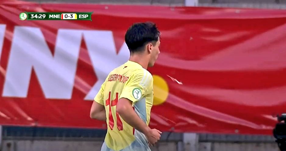 🦁 Peio Huestamendia marca el 0-4 ante Montenegro en el Europeo U19.