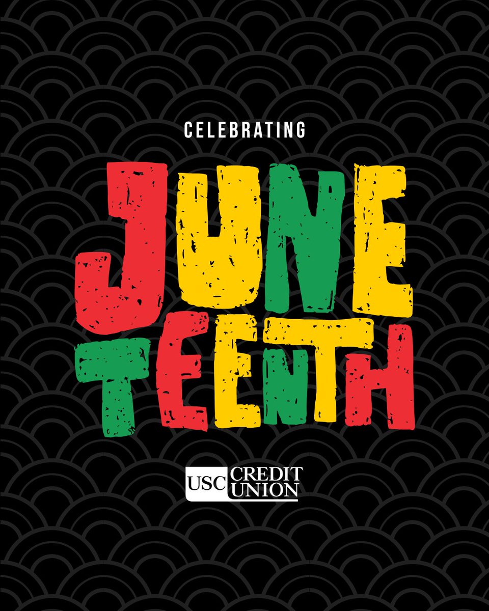 💚 Today we honor Juneteenth -  a powerful reminder of freedom, progress, &amp; the ongoing work toward equity for all.

Our branches and call center are open to help you, but wires and postings will resume tomorrow due to the federal holiday.

#USCCreditUnion #Juneteenth #FreedomDay