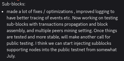 AllCyberpunk (@allcyberpunkcom) on Twitter photo Sub-blocks Update! 🔥
I think we can start injecting #subblocks supporting nodes into the public testnet from somewhat July.
<a href="/chepurnoy/">Alex Chepurnoy</a>
#Ergo Sub-blocks Update! 🔥
I think we can start injecting #subblocks supporting nodes into the public testnet from somewhat July.
<a href="/chepurnoy/">Alex Chepurnoy</a>
#Ergo