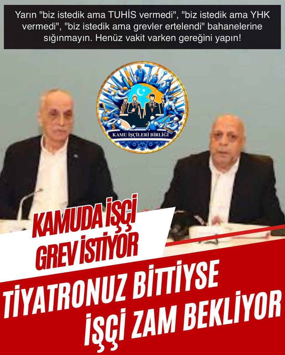 Kamuiscileri1's tweet photo. KAMU İŞÇİLERİ BAHANE DUYMAK İSTEMİYOR ÖNLEMİNİZİ ALIN GEREKENİ ŞİMDİ YAPIN…

📢 AİLEMİZE KATILIN: https://t.co/N83WS7zctg 

@RTErdogan @isikhanvedat @memetsimsek @turkiskonf @hakiskonf @diskinsesi @eczozgurozel #Kamuişçileri #GrevYoksaİstifa https://t.co/a4fRKwhsiQ