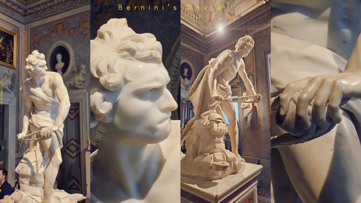 MitchWaystone's tweet image. Most men spend their lives avoiding the fight.
Bernini’s David doesn’t.
He’s not posing. He’s not flexing.
He’s mid-motion. Muscles taut. Lips clenched. Eyes locked.
No applause. No audience. No filters.
Just the raw silence before impact.
Unlike Michelangelo’s contemplative…
