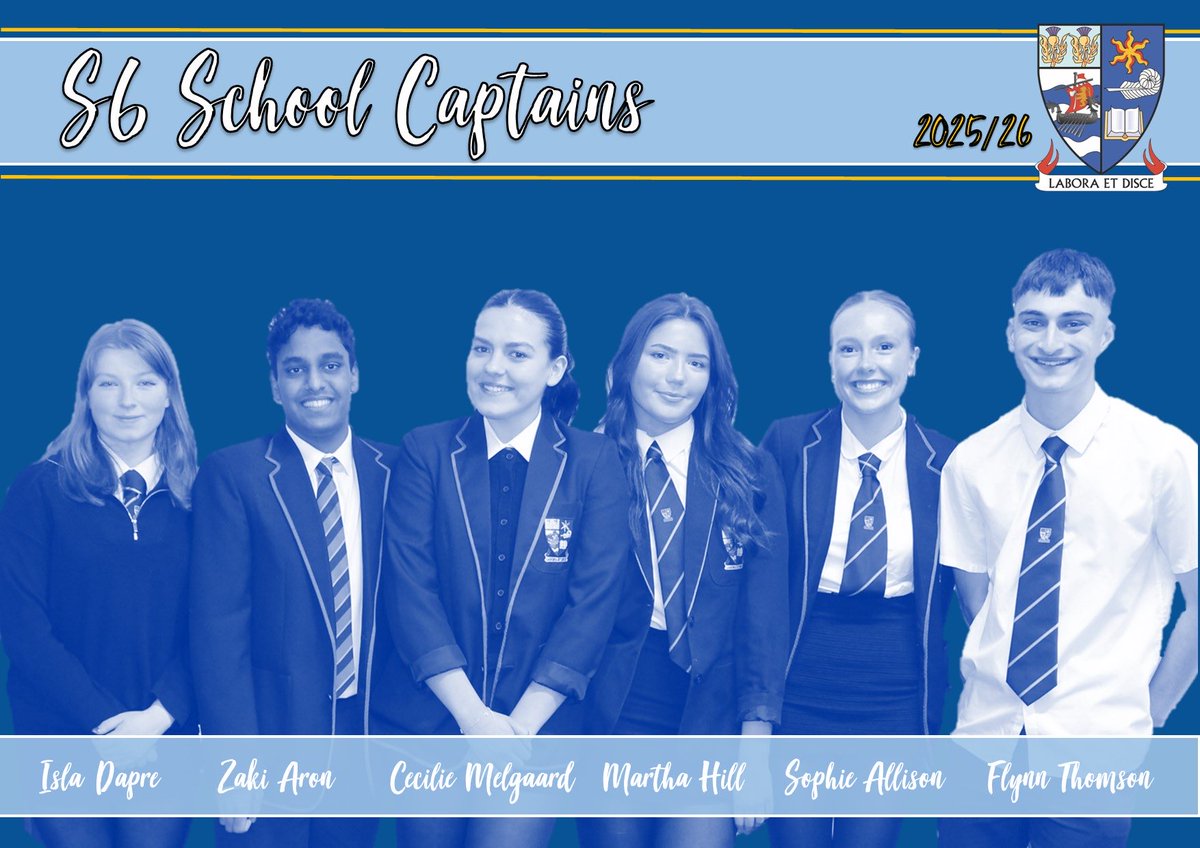 After final presentations and interviews today we have selected our S6 School Captains for 25/26. Well done to all our applicants and we can’t wait to start work with this special group 🙌🏻☀️👍🏻