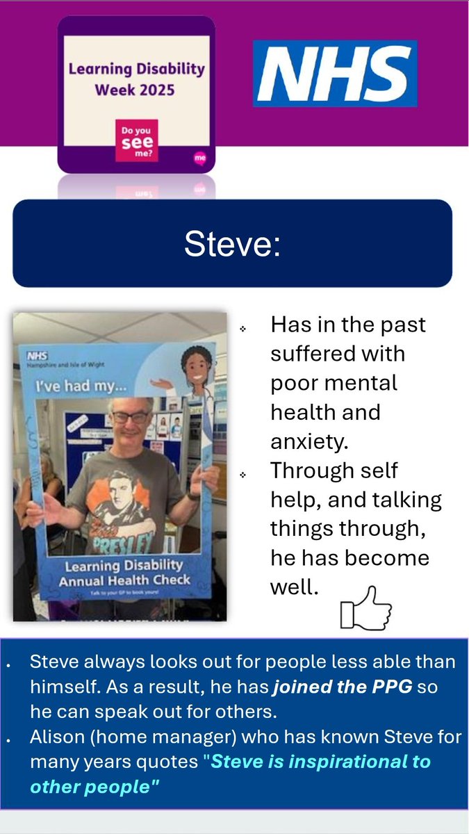Happy #LDWeek25! Meet Peter and Steve. Two gentleman with a #LearningDisability who met us at a local #GPsurgery, had their annual #healthcheck and talked to us about what's #important to them. Absolutely incredible people, thank you for sharing this. #autism #NHS #health