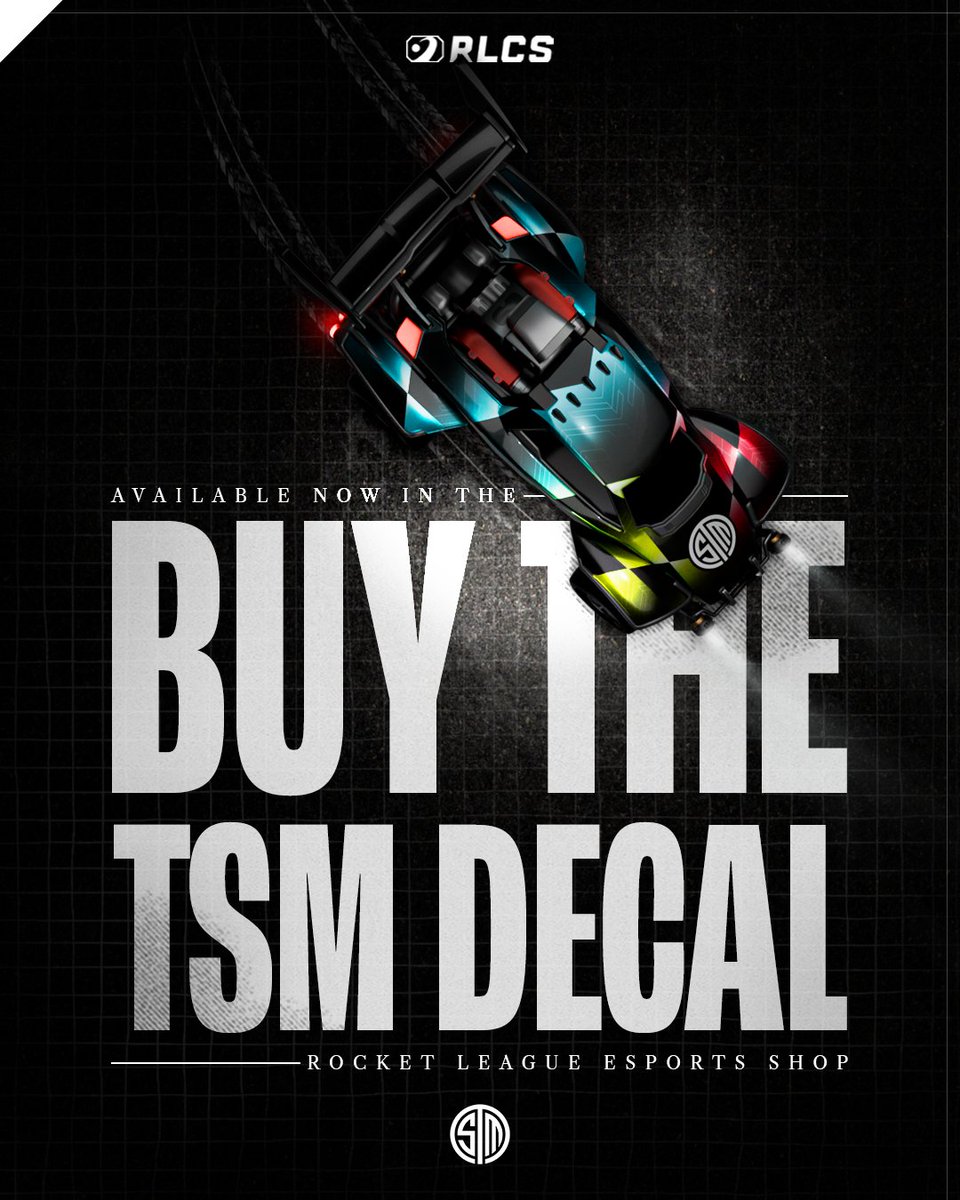 TSM (@tsm) on Twitter photo Support the boys from down under ahead of the Major ๐ฆ๐บ
Get the TSM 2025 <a href="/RLEsports/">Rocket League Esports</a> decal, available now!
#EpicPartner | #TSMWIN ๐ด๐ณ๏ธ Support the boys from down under ahead of the Major ๐ฆ๐บ
Get the TSM 2025 <a href="/RLEsports/">Rocket League Esports</a> decal, available now!
#EpicPartner | #TSMWIN ๐ด๐ณ๏ธ