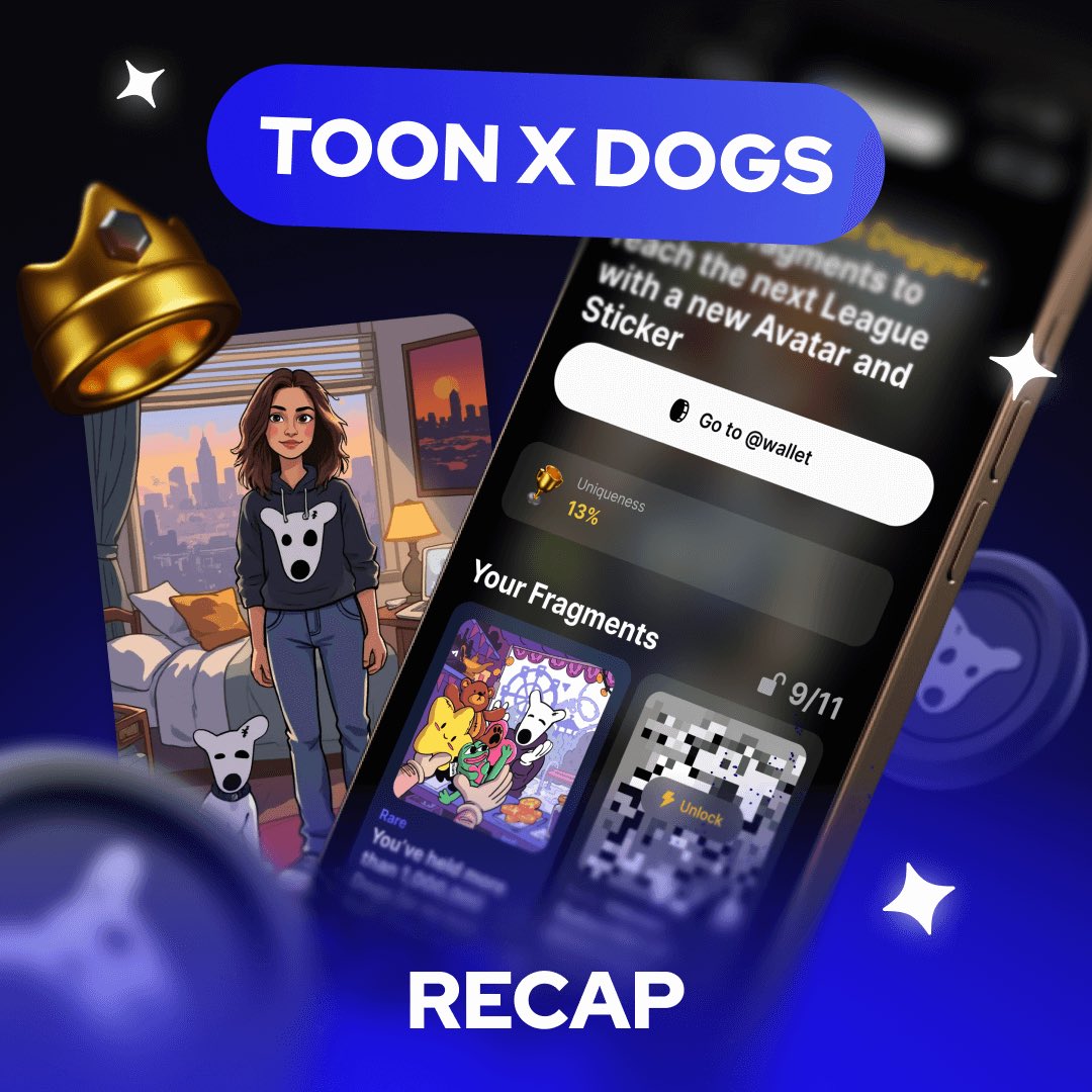 ToON Nation (@toon_nation_app) on Twitter photo ToON x DOGS Collab Recap ๐
Hey friends,
Not long ago, we teamed up with one of the most iconic Telegram projects โ <a href="/realDogsHouse/">Dogs Community ๐ฆด</a>. This collab was a super fun and meaningful experience for us, and a bit of a good challenge too. Weโd love to share a few highlights:
๐81.1% of ToON x DOGS Collab Recap ๐
Hey friends,
Not long ago, we teamed up with one of the most iconic Telegram projects โ <a href="/realDogsHouse/">Dogs Community ๐ฆด</a>. This collab was a super fun and meaningful experience for us, and a bit of a good challenge too. Weโd love to share a few highlights:
๐81.1% of