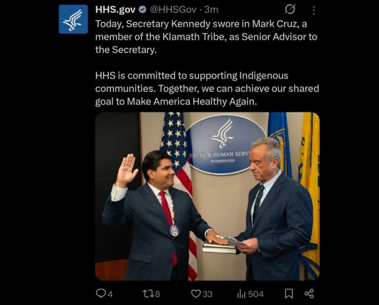 LydiaClark2's tweet image. If you go to Mark Cruz's official Department of the Interior-Indian Affairs page you get "Page not found." Fuck trump. Fuck MAGAts and Fuck this racist Administration.

bia.gov/profile/das-pe…