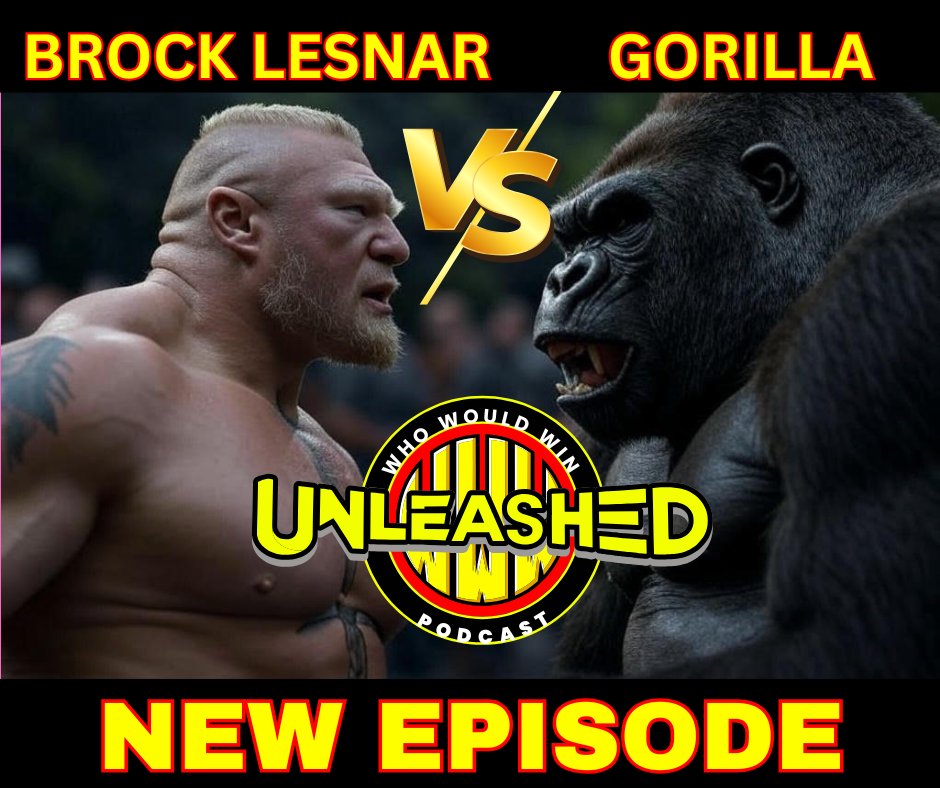 The NEW episode of the Who Would Win Unleashed podcast is LIVE! Listen at --&gt; bit.ly/3I4GEs7
Did the judge give the win to the Gorilla (rep by Eric Holmes) or did Brock Lesnar (rep by <a href="/JamesGavsie/">James Gavsie 🎗️</a>)  somehow pull out the victory? Tell us what you think of the judge's