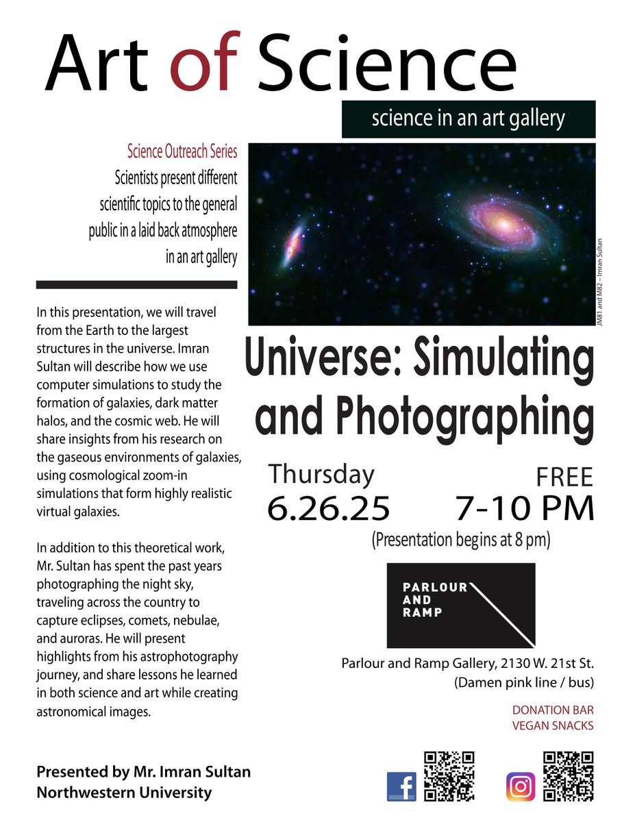 Excited to give a talk next week for the Art of Science outreach series in Pilsen! I’ll be sharing my work on galaxy simulations and astrophotography-- flyer below!