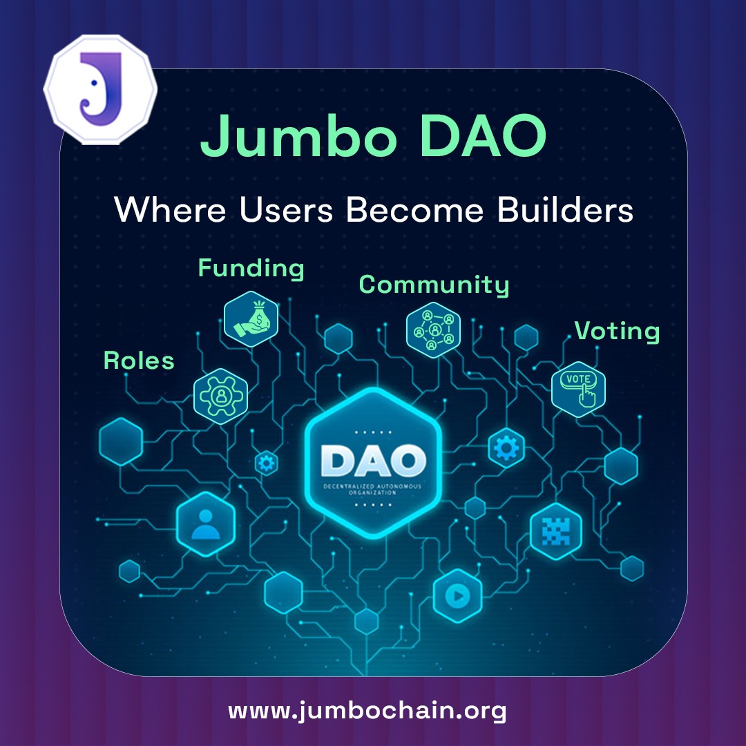 🏛️ What if your favorite protocol was also your playground?

Jumbo’s DAO isn’t just governance — it’s a community in action:
📢 Open voting &amp; funding
🎨 NFT-based contributor roles
💰 Treasury-backed initiatives
🎉 IRL + virtual community activations

You’re not just a user.