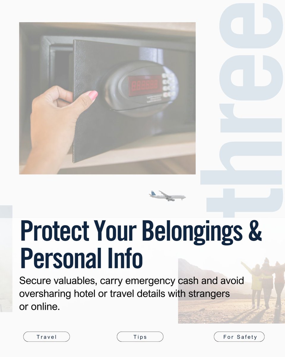 Planning a trip? Don’t skip these 3 travel safety basics.
✅ Documents
✅ Health prep
✅ Privacy
✅ Awareness
✅ Belongings
Quick, clear and worth a swipe
#TravelSmart #SafetyFirst