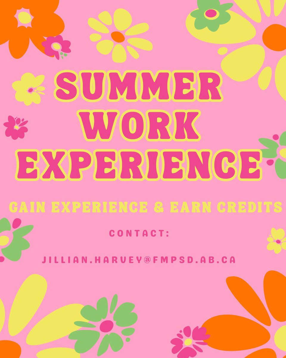 Planning on working this summer?  You can use those hours to earn work experience credits!!

Contact Ms. Harvey for more information