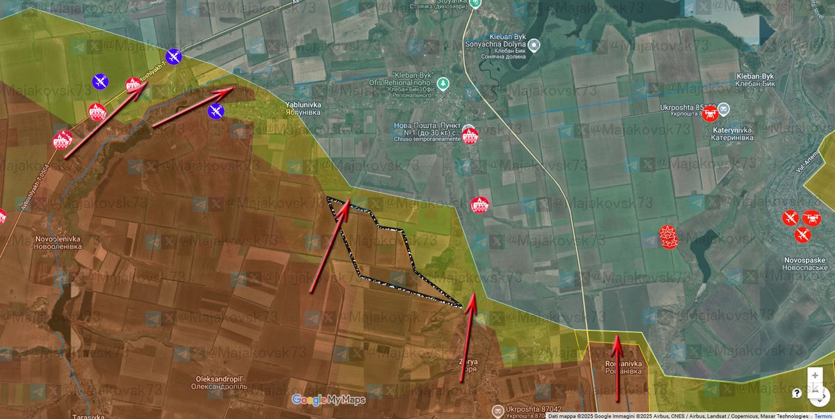 2\#ucraina Fronte di Kostjantynivka: Avanza russa nelal direttrice di Oleksandro-Kalynove