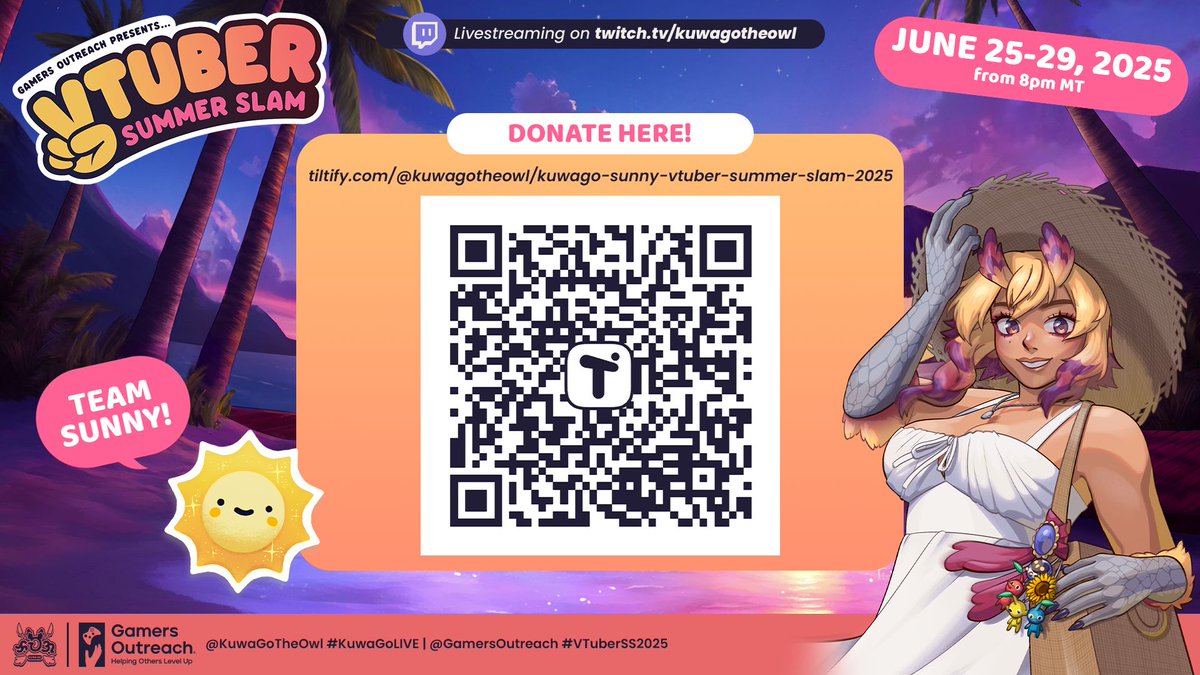 Kuwa Go 🦉🔪CMs OPEN! (@kuwagotheowl) on Twitter photo Check out <a href="/GamersOutreach/">Gamers Outreach</a> for more event details!
DONATE via the QR!
#VTuberSS2025 #VTuber #KuwaGoLIVE #Twitch Check out <a href="/GamersOutreach/">Gamers Outreach</a> for more event details!
DONATE via the QR!
#VTuberSS2025 #VTuber #KuwaGoLIVE #Twitch