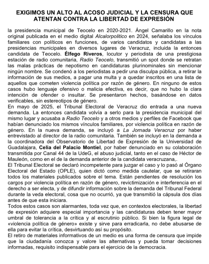 Observatorio sobre Libertad de Expresión tweet media