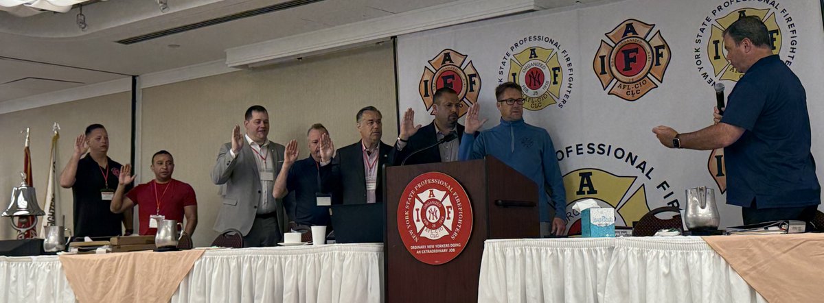 IAFF1071's tweet image. Congratulations to our President, Edgardo Santiago. At the @NYSPFFA Convention this week he was elected to General Secretary-Treasurer, he had been serving on an interim role after the retirement of the previous GST. #Roc #Rochester