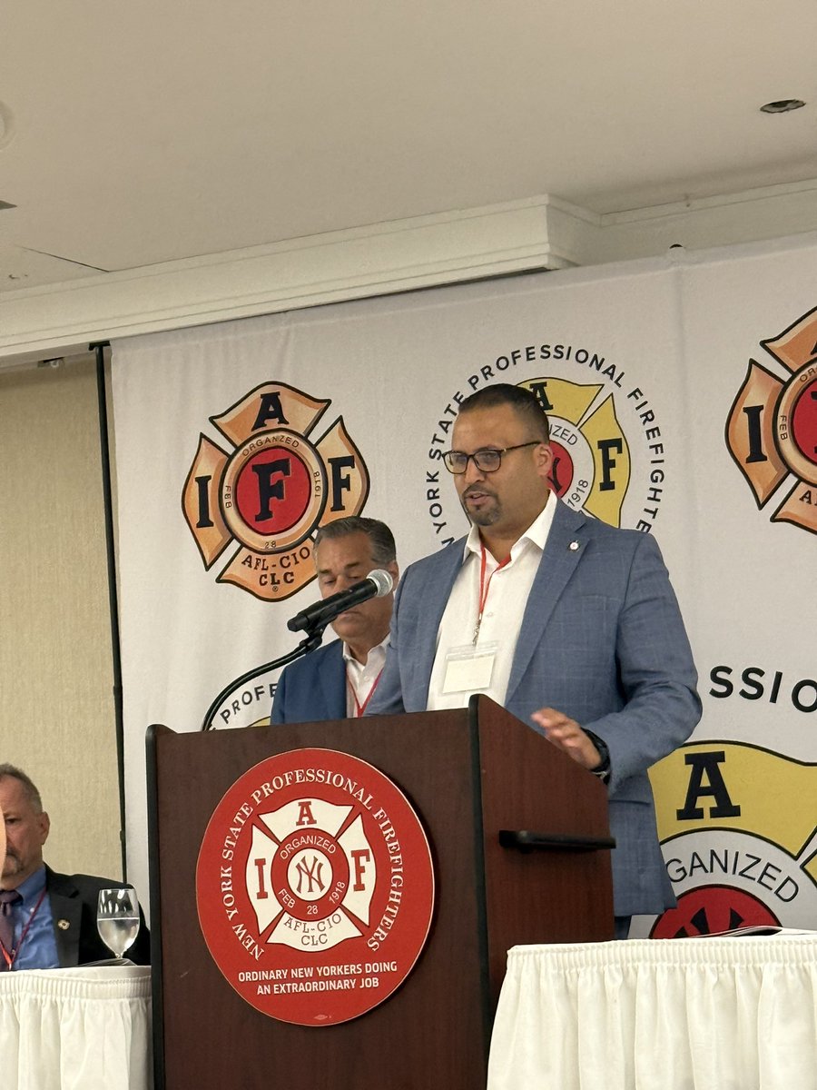 IAFF1071's tweet image. Congratulations to our President, Edgardo Santiago. At the @NYSPFFA Convention this week he was elected to General Secretary-Treasurer, he had been serving on an interim role after the retirement of the previous GST. #Roc #Rochester