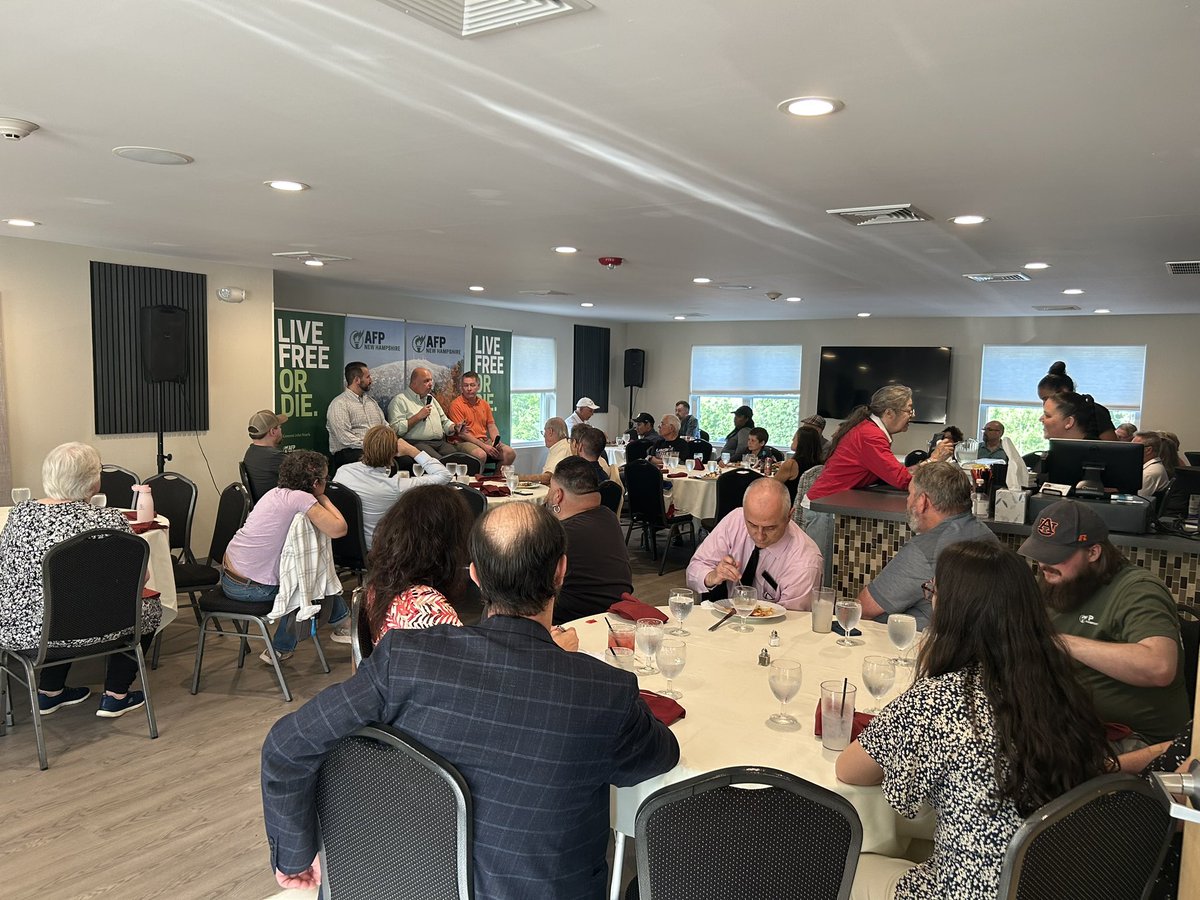 AFP_NH's tweet image. Bringing Granite Staters together to discuss reforms that can be made to help alleviate the housing shortage in New Hampshire.
Thank you to @mattmayberrynh from @NewHampshireHBA & Adam Haverstock from @nhliberty for joining us on our panel!