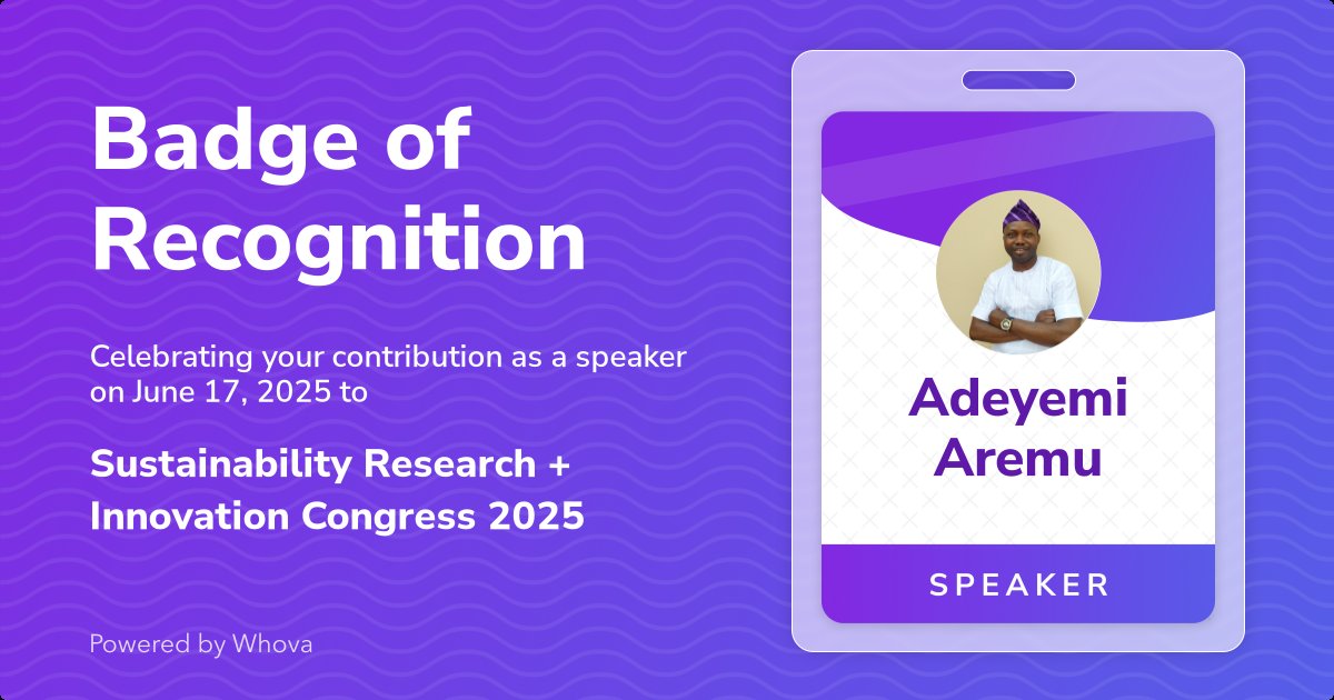 Thrilled to share that I just spoke at Sustainability Research + Innovation Congress 2025! Big thanks to the organizers and everyone who joined the session.🌟 Your presence made it special!

#sri2025 - via #Whova event app