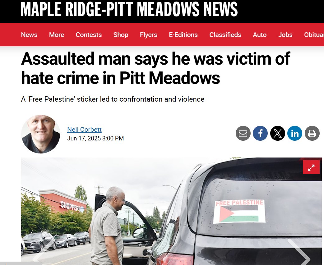 Abdullah Khan was reportedly insulted and assaulted at a gas station in Pitt Meadows—simply for having a “Free Palestine” sticker on his car.

“Go back home,” his attacker said, before assaulting him.

But Canada is his home—just as it is for everyone who lives here. And he has