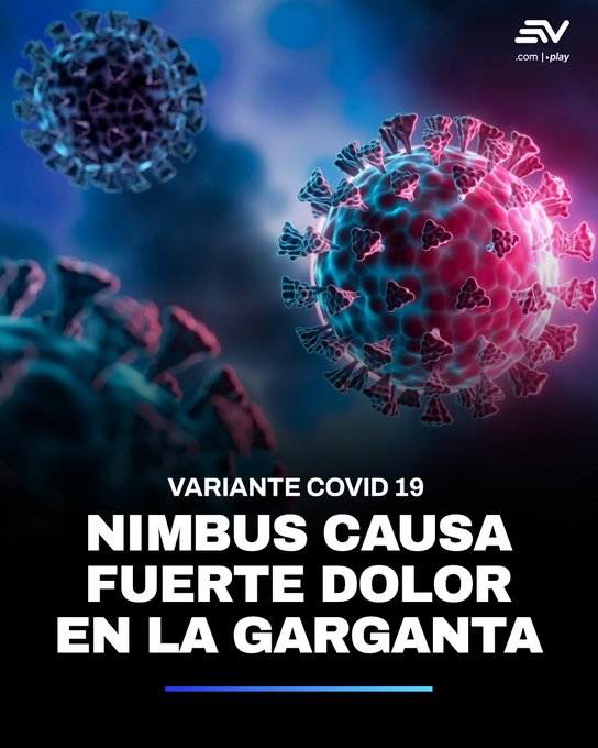 🦠  La variante Nimbus del #COVID19 provoca dolor intenso en la garganta.

¿Cuáles son los otros síntomas? 📲 bit.ly/44nYcbq