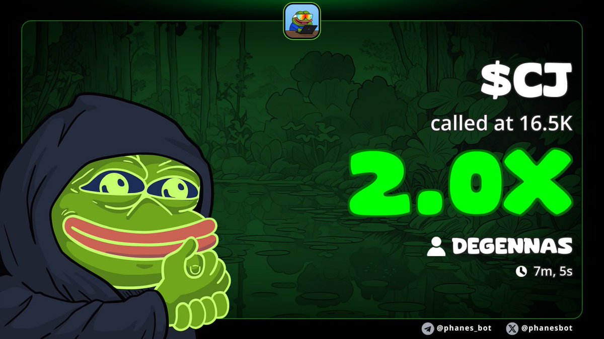 2x up on $CJ

Ca: J1xPNXbK6comnUgjdbcPTNgsMqxXu3cUgNvzvFu8pump

Join tg here 👇🏼 for more cooks 
t.me/degennasgambles
