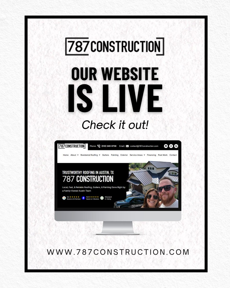787Construction's tweet image. Our new website is live! It’s fast, mobile-friendly, and built to help you plan your dream home. 🏡 Explore services, view project photos, and meet the 787 Construction team at 787construction.com 🔨✨
#787Construction #AustinContractor #HomeImprovement #RemodelReady