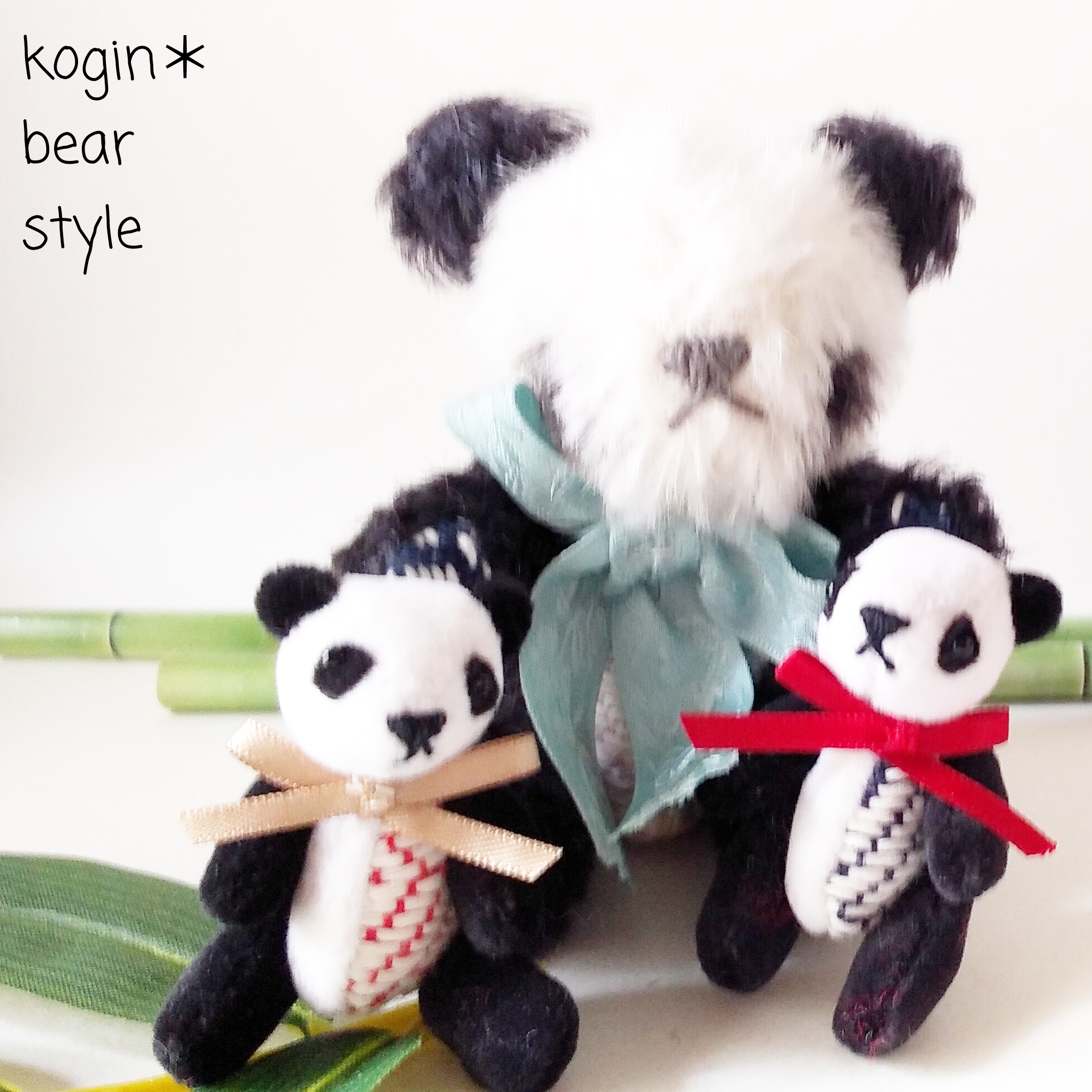 人気作家さま bear’s kitchen テディベア パンダ こひろ＠こぎん刺しのテディベア作家 kogin＊bear styl on X