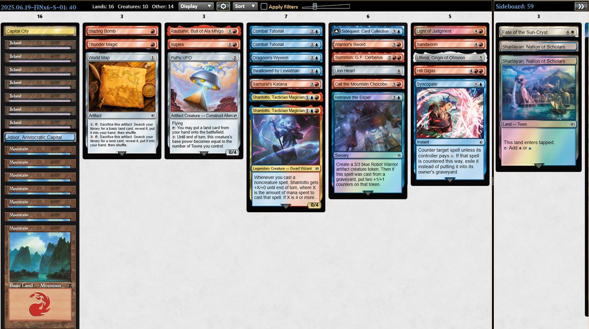 Did a morning Sealed Qualifier, prepping for this weekend. 4-0 against stiff competition.
Pupu into Mountain Chocobo won some games, and Shattoto also did heavy lifting.