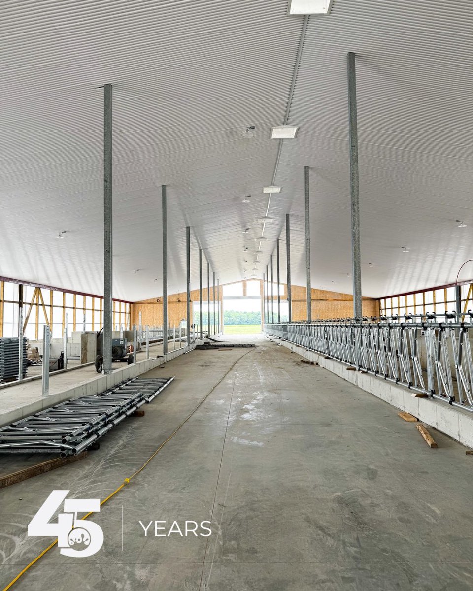 Progress update from Mapletier Holsteins in Haldimand County!

It’s amazing to see how far this project has come since our last visit.

✔️ Stabling is going in
✔️ The parlour is poured
✔️ Posts are getting set and the vision is coming to life!

We’re pumped to see this dairy take