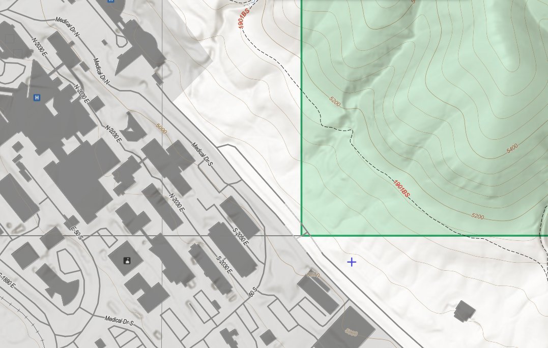 zachdragonvale's tweet photo. @JSlaughterEsq An unaccountable bureaucracy locking up barren land abutting significant public investments in the name of "conservation" is a perfect example of bad government.

The University of Utah has been artificially constrained by this knife edge of the US Forest Service for decades. https://t.co/UL2yLdizcL