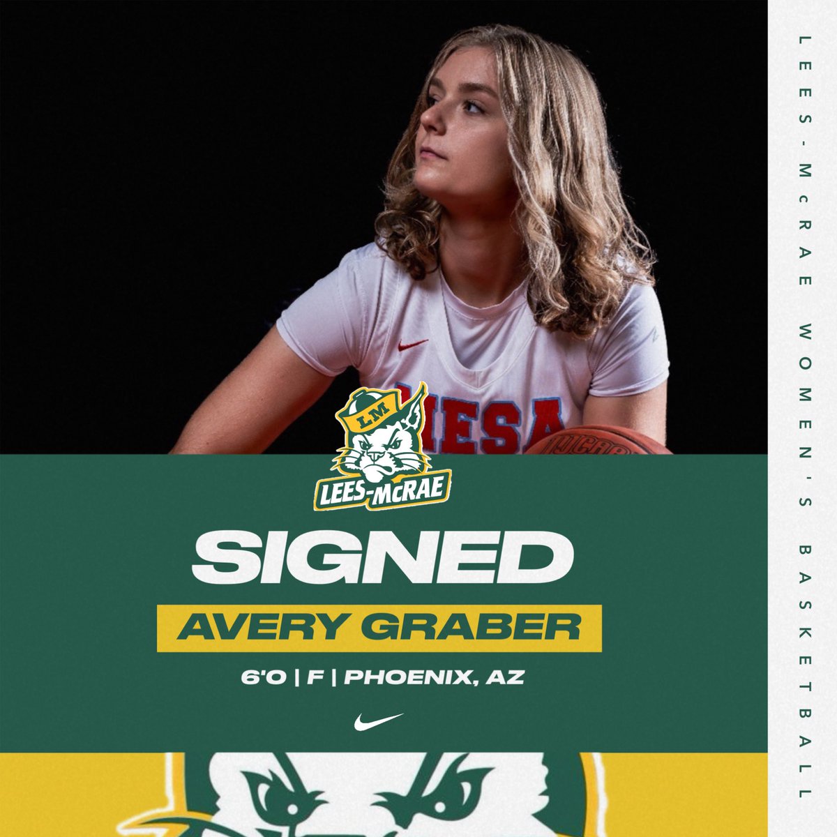 𝘄𝗲𝗹𝗰𝗼𝗺𝗲 𝘁𝗼 𝘁𝗵𝗲 𝗺𝗼𝘂𝗻𝘁𝗮𝗶𝗻. 

Avery Graber comes to us from a big time program in Arizona, Mesa CC. We’re excited for Avery to give us some size, physicality &amp; experience down low.
3 ppg, 2 rpg with a 64% career FG percentage.

#GoBobcats | #BEmore
