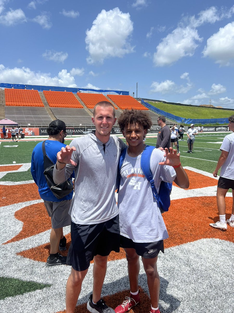 Richard “Trae” Johnson III (@trae_johnson27) on Twitter photo I had great time competing today at Kat Attack football camp <a href="/BearkatsFB/">Sam Houston Football</a> and had a great conversation with <a href="/CoachKadum/">Knox Kadum</a> !
<a href="/CoachPhilLongo/">Phil Longo</a>
<a href="/znpatterson/">Zack Patterson</a>
<a href="/DBCoachMcGraw/">Gary McGraw</a>
<a href="/CoachRaisbeck/">Eric Raisbeck</a>
<a href="/HebronFootball/">Hebron Hawks Football</a>
<a href="/CoachTowels/">J. Towels III</a>
<a href="/RRaiderone/">Raiderone</a>
<a href="/CoachClay29/">CoachClay</a> I had great time competing today at Kat Attack football camp <a href="/BearkatsFB/">Sam Houston Football</a> and had a great conversation with <a href="/CoachKadum/">Knox Kadum</a> !
<a href="/CoachPhilLongo/">Phil Longo</a>
<a href="/znpatterson/">Zack Patterson</a>
<a href="/DBCoachMcGraw/">Gary McGraw</a>
<a href="/CoachRaisbeck/">Eric Raisbeck</a>
<a href="/HebronFootball/">Hebron Hawks Football</a>
<a href="/CoachTowels/">J. Towels III</a>
<a href="/RRaiderone/">Raiderone</a>
<a href="/CoachClay29/">CoachClay</a>