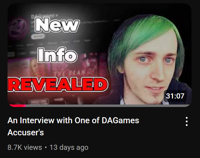 MaddenRotom's tweet image. The #DAGames allegations are a blatant hate campaign towards a man who did bad things upwards of 10 years ago, and are trying to take that man down for no reason whatsoever

Information in this thread comes from videos by
Internet Adjacent, myself, and the official DAGames server
