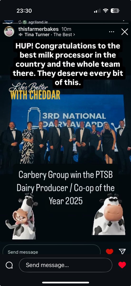 Marguerite Crowley (@margueritecrowl) on Twitter photo Congratulations to all at <a href="/CarberyGroup/">Carbery Group</a> on their win at the #NationalDairyAwards #Bestmilkprocessorinthecountry 💪🏻💪🏻🐄🐄🏆 #WestCork
#Familyfarms #Grasstomilk Congratulations to all at <a href="/CarberyGroup/">Carbery Group</a> on their win at the #NationalDairyAwards #Bestmilkprocessorinthecountry 💪🏻💪🏻🐄🐄🏆 #WestCork
#Familyfarms #Grasstomilk